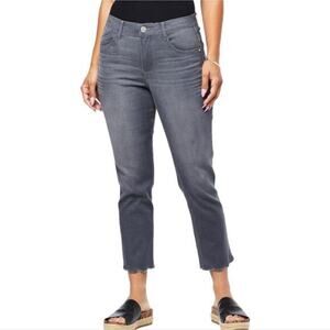 Democracy Absolution High‎ Rise Slim Straight Crop Raw Hem Jeans Plus Size 22W